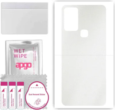 Produktbild von apgo Rückseite Schutzfolie, Skin, kompatibel mit Infinix Hot 10s, Hinten Displayschutzfolie aus Vinylfolie, kratzfest, einfache Montage - Matt Transparent