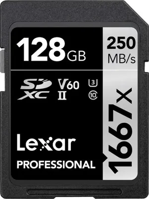 Obrázek produktu pro Lexar SDXC, 128 GB, 128 GB, SDXC, Tda 10, UHS-II, 250 MB/s, 90 MB/s