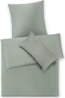Produktbild von Blumtal Premium Mako Satin Baumwolle Bettwäsche Set 135 x 200 cm mit Kissenbezug 80x80 cm - Superweiches Bettbezug Set mit edler Glanz Optik und Gleichfarbigen Reißverschlüssen, Summer Green - Grün
