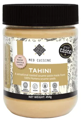 Immagine prodotto di MED CUISINE Natural Tahini 454g – Pasta cremosa di sesamo, 100% naturale, ricca di proteine