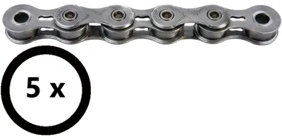 Image de Chaîne KMC e101 EPT pour vélo électrique, 1/2 x 1/8 pouces, 112 maillons - durabilité extrême.