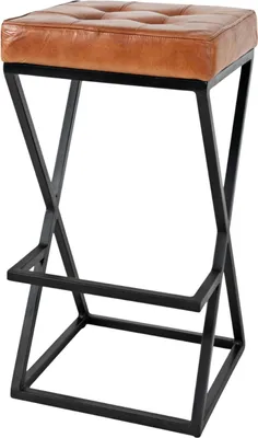 Produktbild von FURNLUX Barhocker Avola Hellbraun Und Schwarz 38cm / Hauptfarbe: Braun / Abmessungen: 38 x 74 x 38 cm