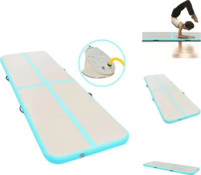 Obrázok produktu pre vidaXL Nafukovacia gymnastická podložka s pumpou 400x100x10 cm PVC zelená - Podložky na jogu a pilates