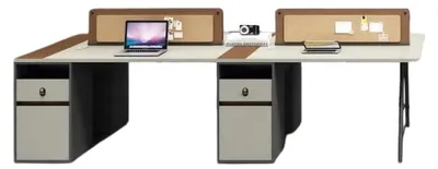 Produktbild von Modernes Design Schreibtisch für 4 Personen Grauer  Büromöbel Holz