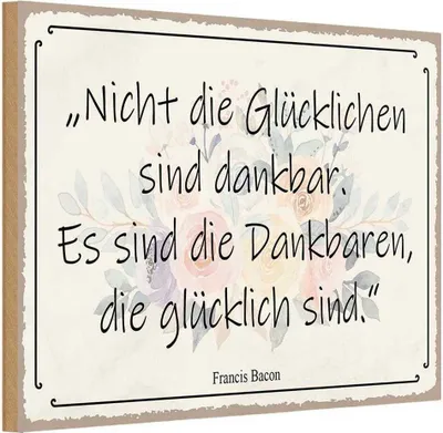 Produktbild von vianmo Holzschild 12x18 cm nicht glückliche sind dankbar Dekoration