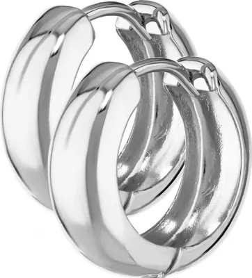 Produktbild von Paar 925 Sterling Silber Klappcreolen Ohrringen 15 X 5,1mm poliert Rund 4906
