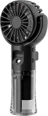Immagine prodotto di Ventilatore portatile ricaricabile - 1200 mAh - 4 velocità - Nero