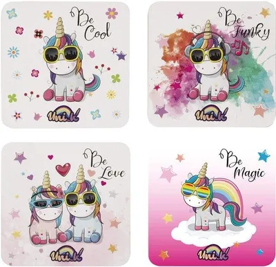 Obrázek produktu pro Podšálky šedé/černé sada 4 ks 10x10cm