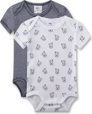 Produktbild von Max & Moritz Baby-Body (Doppelpack) Weiß und Blau 56