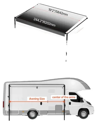 Imagen del producto de Toldo para autocaravana, fabricado con un material de PVC duradero de 18 onzas, impermeable y resistente a los rayos UV, color , para vehículos de 20 pies