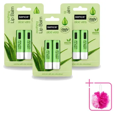 Immagine prodotto di 3 x Balsamo labbra Aloe Vera SenceBeauty - Nutriente - Confezione - 3 pezzi
