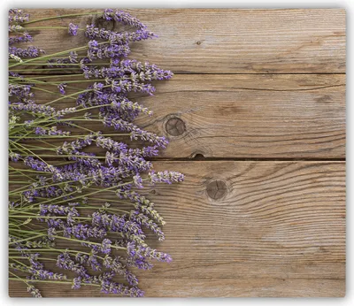 Produktbild von Tulup Glas Herdabdeckplatte Glaskeramikkochfeld-Abdeckung Spritzschutz Glasabdeckplatte Kochplattenabdeckung und Schneidebrett - Einteilig - 60x52 cm Lavendel Holz