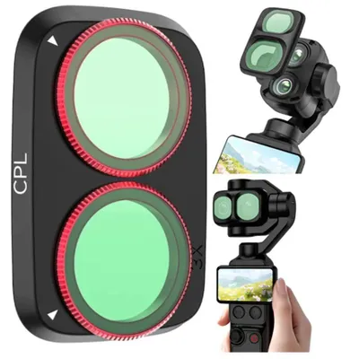 Image de Filtre CPL polarisant pour DJI Osmo Pocket 4 Pro / 4P / 4 P, compatible avec les modèles SCHOTT, à clipser / OP4-FI355-C