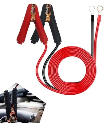 Produktbild von Krokodilklemme Starterkabel Batterieklemme - 30 A - 1 m - 2 Stück - Rot und Schwarz - 12 V und 24 V