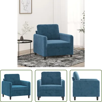 Produktbild von The Living Store Sessel Blau 60 cm Samt