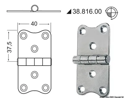 Zdjęcie produktu dla Zawiasy 2 mm thickness Osculati 38.816.00