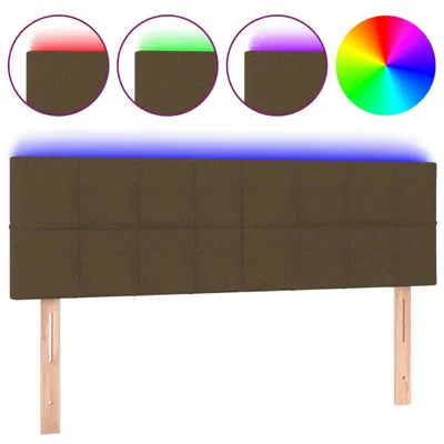 Produktbild von vidaXL LED Kopfteil Dunkelbraun 144x5x78/88 cm Stoff