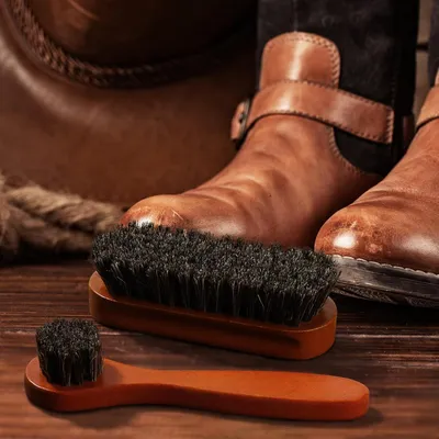 Produktbild von Schuhreinigungsset mit Naturborsten, 2-teilig, für Leder und Wildleder