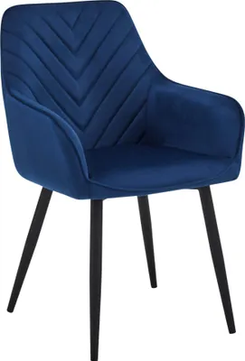 Image de Chaise de salle à manger, chaise de cuisine, chaise rembourrée, chaise de coiffeuse Fauteuil lounge en velours, supporte jusqu'à 110 kg, bleu marine