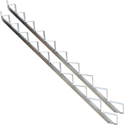 Produktbild von Treppenrahmen 10 stufig Stahl-Treppe Verzinkt Treppenholm Geschosshöhe 186cm