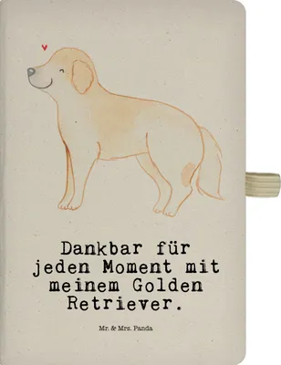 Produktbild von Mr. & Mrs. Panda notizbuch Golden Retriever Moment - Transparent - Geschenk, Skizzenbuch, A5, Journal, Goldie Hund, Kladde, Reisetagebuch