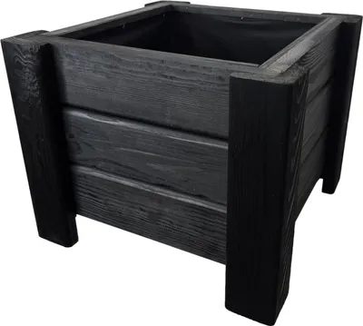 Obrázek produktu pro HolzGarden Dřevěný květináč obdélníkový z masivu impregnovaný 40×32×40 cm barva Ebenholz venkovní truhlík na květiny balkon zahrada 23 l