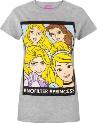 Produktbild von Disney Damen Princess No Filter T-Shirt NS4267 (L) (Grau)