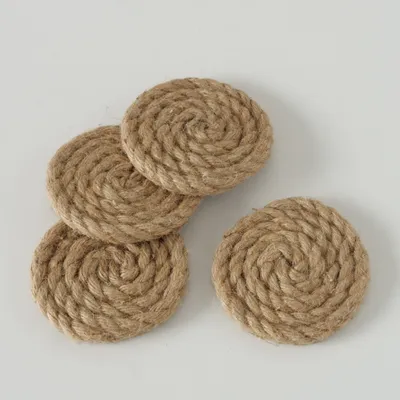 Produktbild von Deco Boltze Glasuntersetzer - 4x - naturlich - Jute - 10 cm