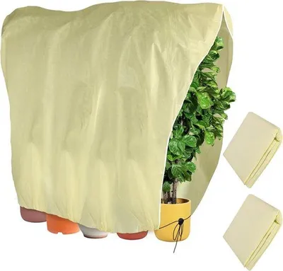 Zdjęcie produktu dla Pokrowiec zimowy na palmy – 200 x 240 cm – duży – tkanina do roślin ogrodowych – z paskiem ściągającym i zapięciem rurkowym – odporny na rozdarcia
