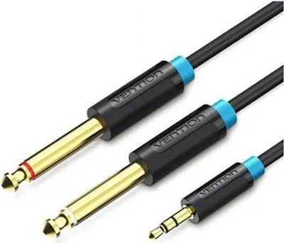 Zdjęcie produktu dla Vention BACBG, 3.5mm, Męska, 2 x 6.35mm, Męska, 1,5 m, Czarny