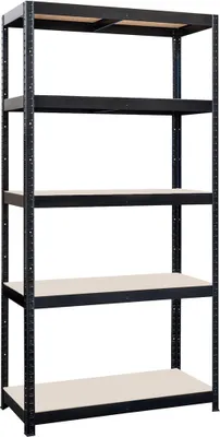 Imagen del producto de Estantería de 900x450x1800 mm, con 5 estantes, fabricada en melamina color  y panel de MDF