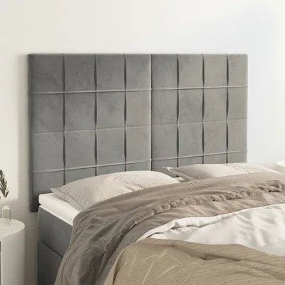 Produktbild von Kopfteile 4 Stk. Hellgrau 72x5x78/88 cm Samt