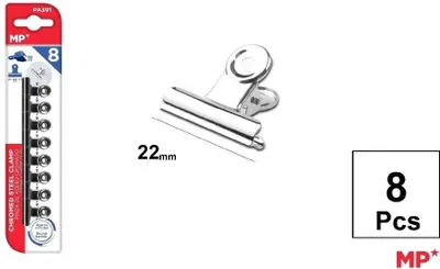 Image de Clips de bureau en métal argenté 22mm 8pcs