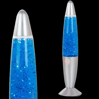 Produktbild von GKA Lavalampe Lampe blau Glitter Lavalampe Tischlampe Tischleuchte 34 CM