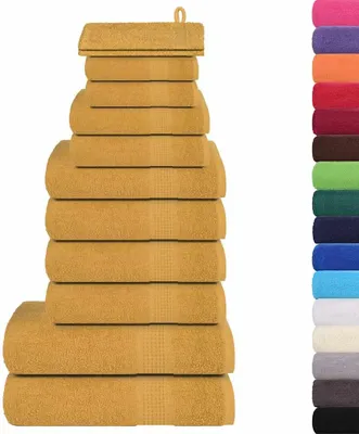 Produktbild von vidaXL 12-tlg. Handtuch-Set FROGN Gold 360 g/m²