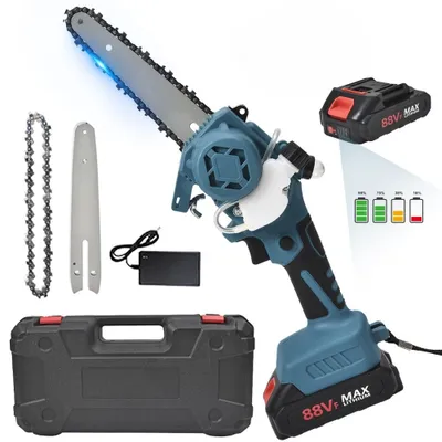 Produktbild von 6 Zoll bürstenlose Kettensäge, Mini-Akku-Kettensäge, Holz bearbeitung, Garten schneiden, 1 x Batterie Mit Digitalanzeige, bürstenlose Kettensäge