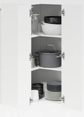 Produktbild von Küchenschrank Kalmar Hochglanz Weiß 57 x 57 x 100 cm Hängeschrank für Badezimmer Küche Wäscheraum