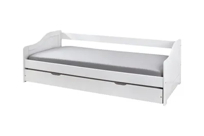 Produktbild von SIT Möbel Bett mit Schublade | für Matratzen 90x200 cm | Kiefer-Holz massiv | Weiß | B 209 x T 97 x H 66 cm | 19001-15 | Serie BETT