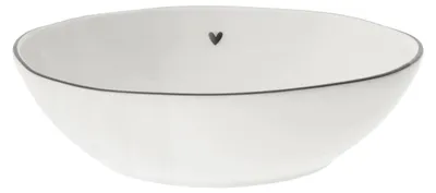 Produktbild von Suppenteller, Pastateller KLEINES HERZ weiß schwarz D. 21cm Bastion Collections
