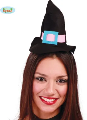 Produktbild von Haarreif mit kleinem Hexenhut für Damen