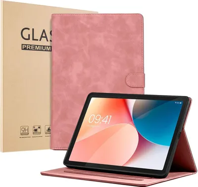 Produktbild von LBH Tablet Schutzhülle + 2x 9H Display Glas für Samsung Galaxy Tab A9+ 2023 11 Zoll Cover Case Schutz Tablet Farbe: Rosa