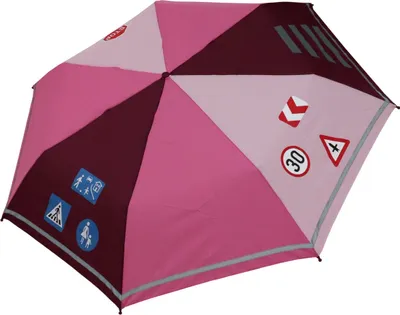 Produktbild von Schultaschenregeschirm Minischirm Kinder Mädchen Sicherheitsreflektor Pink