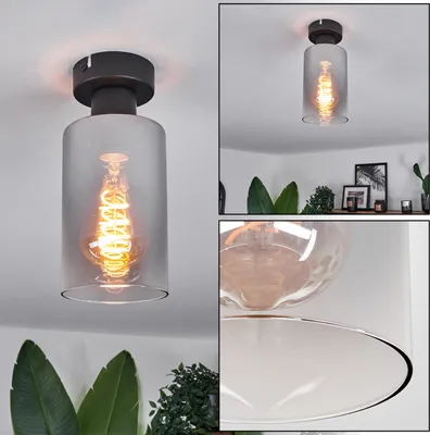 Produktbild von Bovo moderne Deckenlampe aus Metall/Glas in Schwarz/Chromfarben/Klar