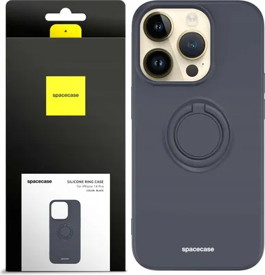 Immagine prodotto di SPACECASE Custodia ad anello in silicone per iPhone 14 Pro nero