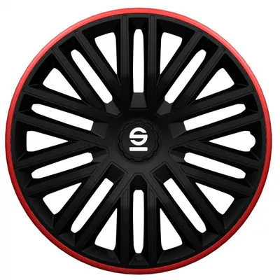 Produktbild von Sparco Radkappen 16 Zoll Bergamo Schwarz Rot 4tlg