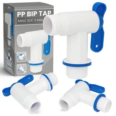 Wasserhahn 3/4'' AG x 3/4'' AG, Polypropylen, für IBC-Container