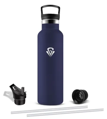 Immagine prodotto di Borraccia in acciaio inossidabile Mujigaga, a prova di perdite, thermos da 750 ml, adatta per bevande gassate, senza BPA, borraccia sportiva con cannuccia, isolata