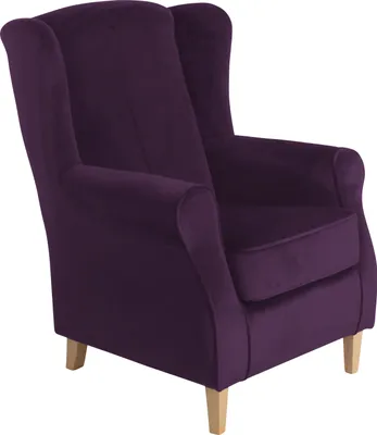 Produktbild von Max Winzer Ohrenbackensessel Lorris - Samtvelours purple - Maße: 77 x 86 x 103 cm