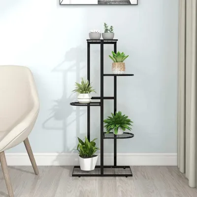 Produktbild von Möbel Blumenständer 5-Etagen 43x22x98 cm Schwarz Metall - Beete &33275