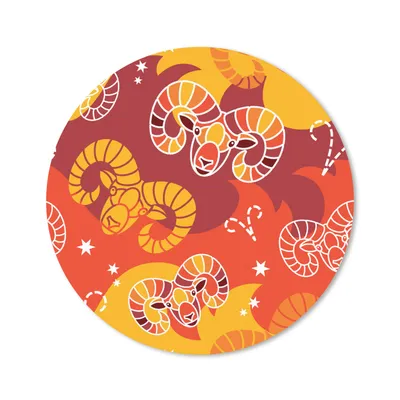 Produktbild von MuchoWow® Mauspad Mousepad Widder - Tierkreiszeichen - Astrologie - Design 30x30 cm - Mousepads - Maus Mat - Pad - Mausunterlage - Tischunterlage - Schreibtischmatten